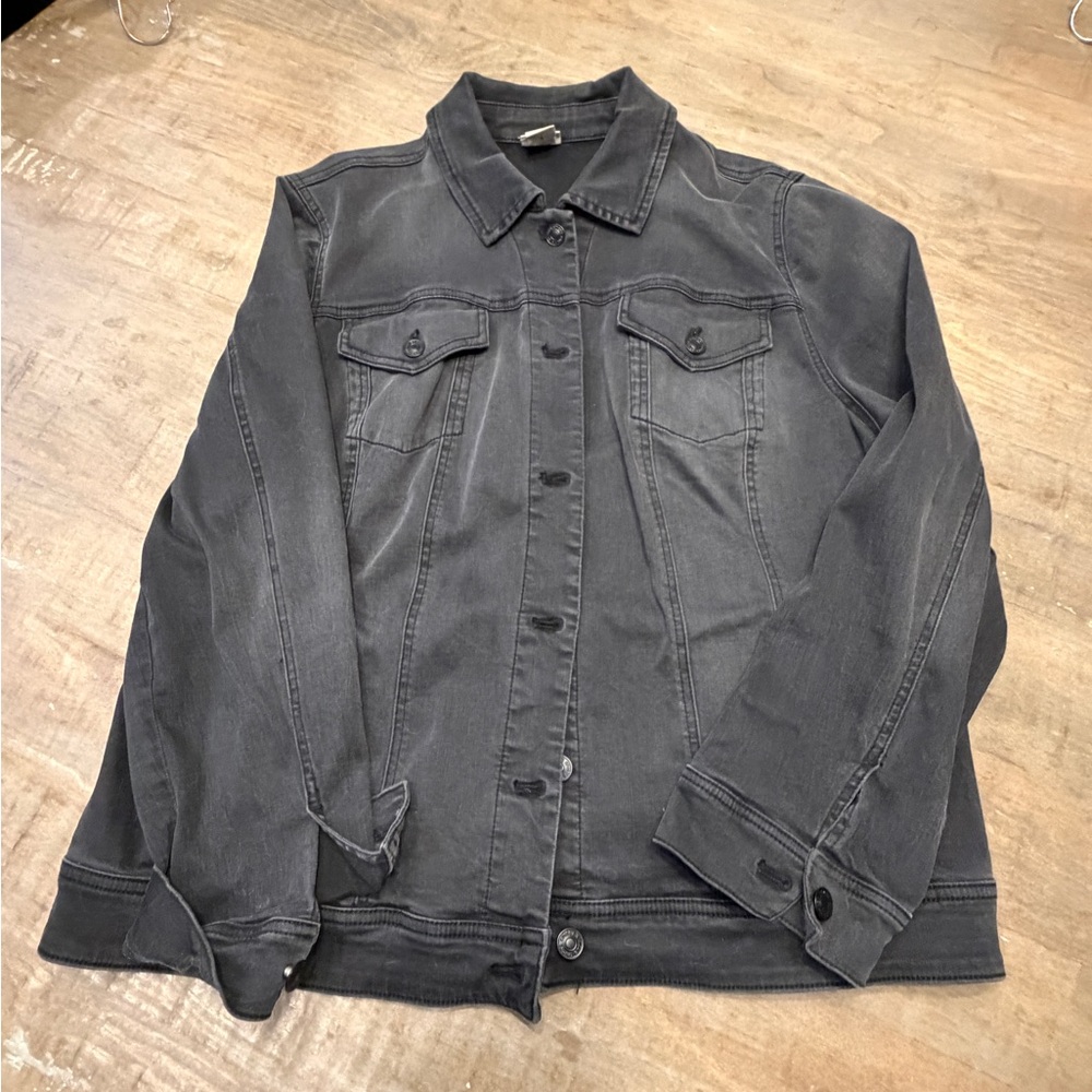 Chico's Charcoal Denim Jacket